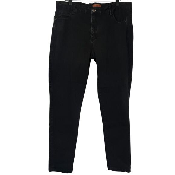 Wax Jeans Black Butt I Love You High Waist Straight Leg Womens Size 18 - Picture 1 of 7